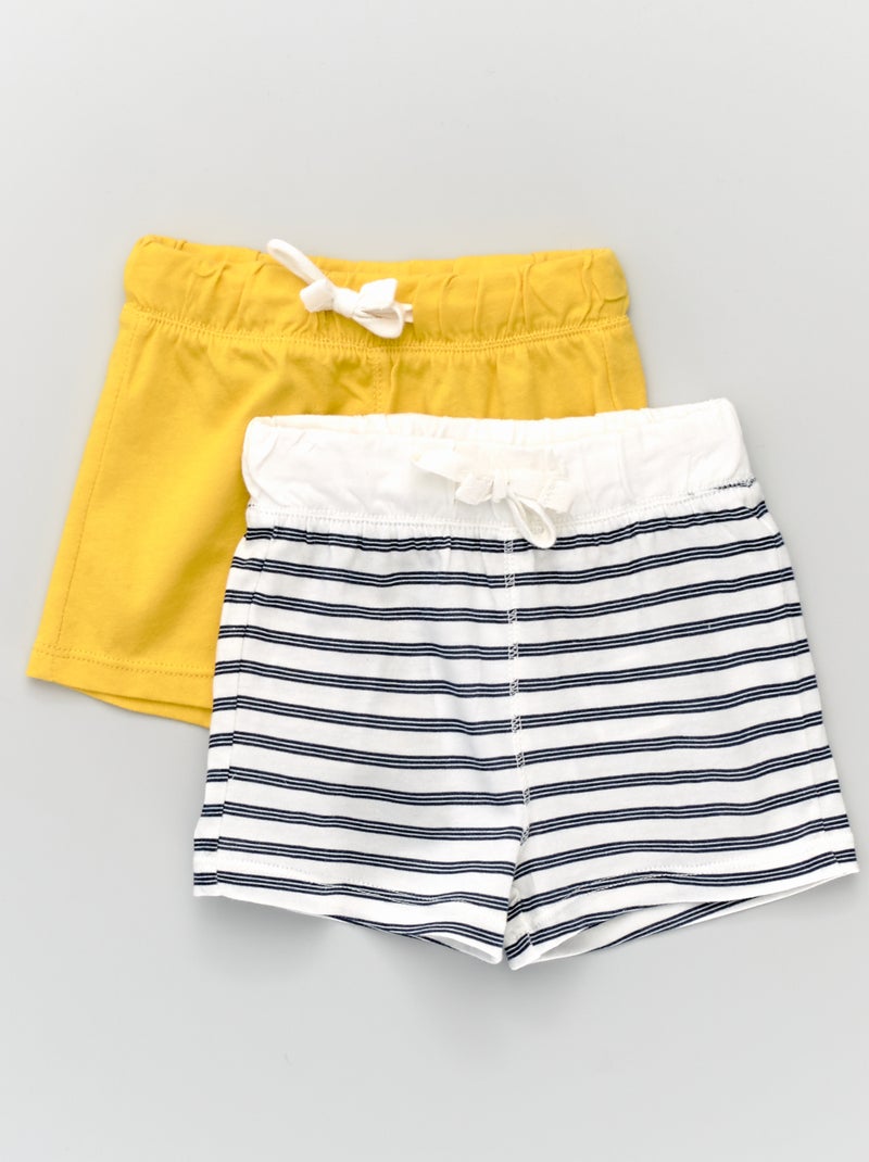 Lote de 2 calções em jersey AMARELO - Kiabi