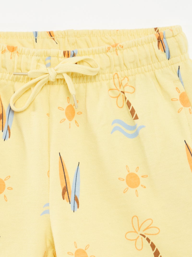 Lote de 2 calções em moletão AMARELO - Kiabi