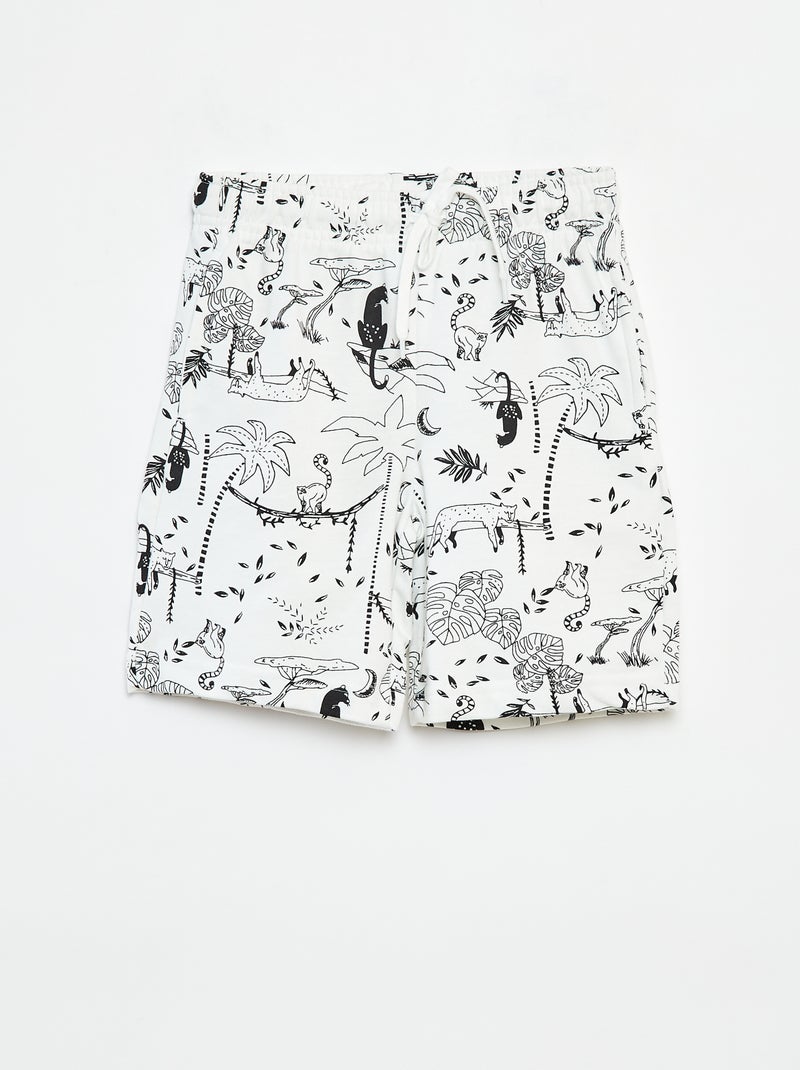 Lote de 2 calções em moletão BRANCO - Kiabi