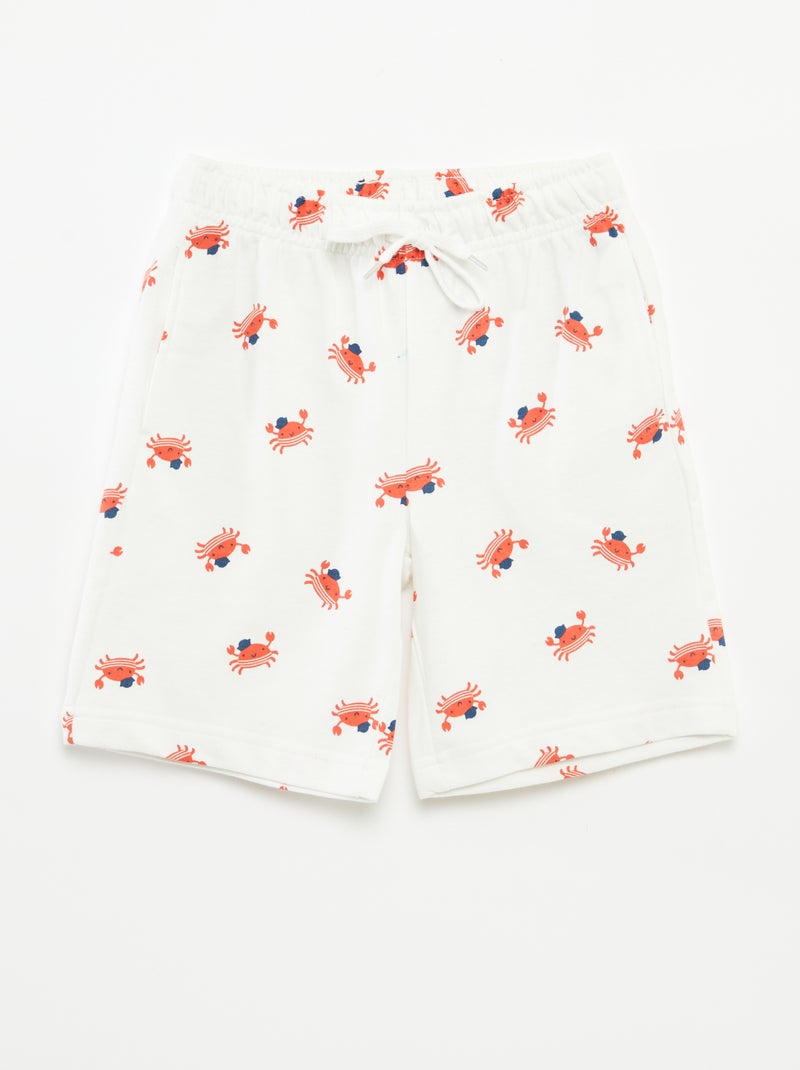 Lote de 2 calções em moletão BRANCO - Kiabi