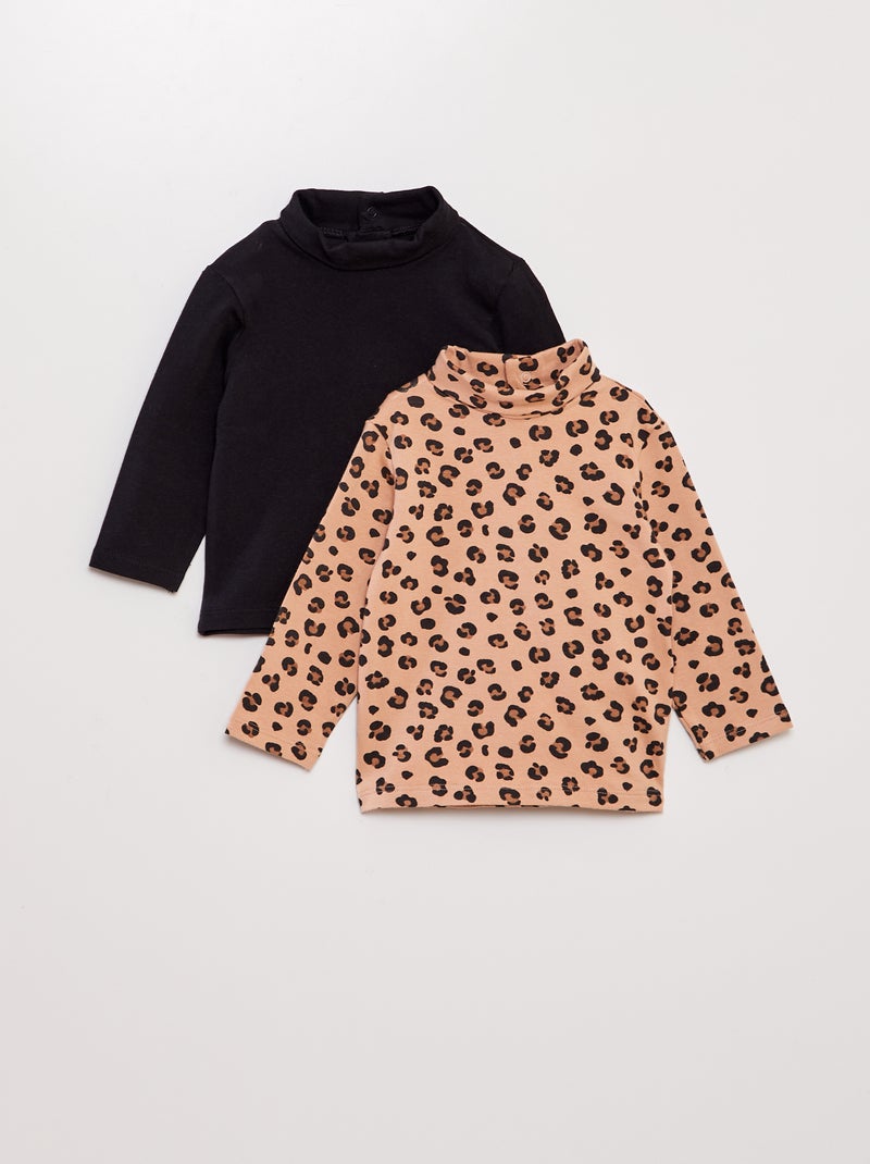 Lote de 2 camisola de gola alta em jersey BEGE - Kiabi