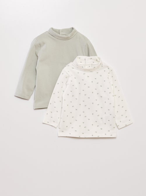 Lote de 2 camisola de gola alta em jersey - Kiabi