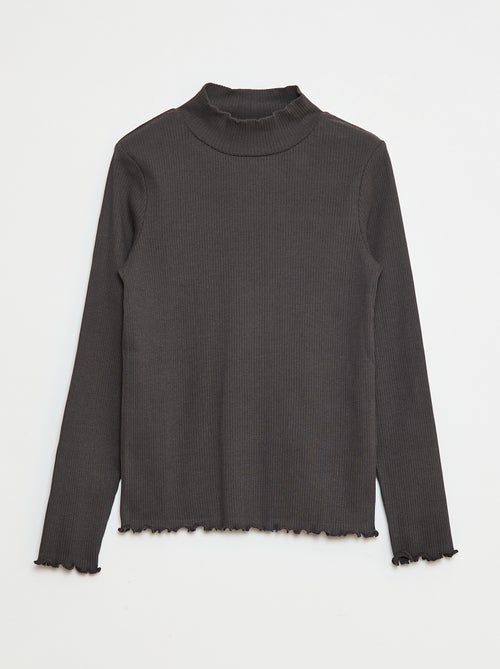 Lote de 2 camisolas de gola alta caneladas - Kiabi