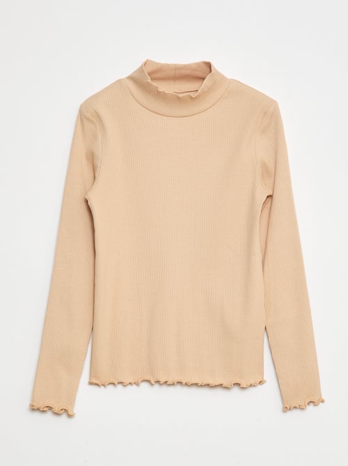 Lote de 2 camisolas de gola alta caneladas - Kiabi