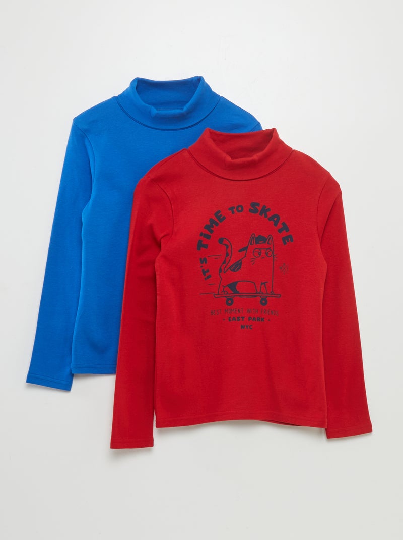 Lote de 2 camisolas de gola alta VERMELHO - Kiabi