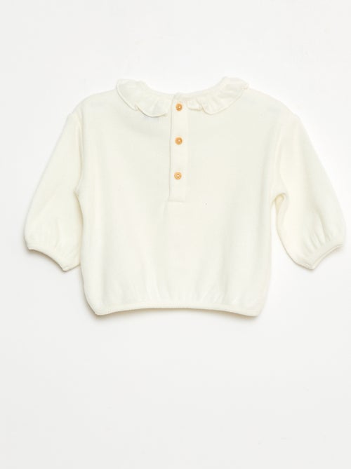 Lote de 2 camisolas de malha com gola fantasia - Kiabi