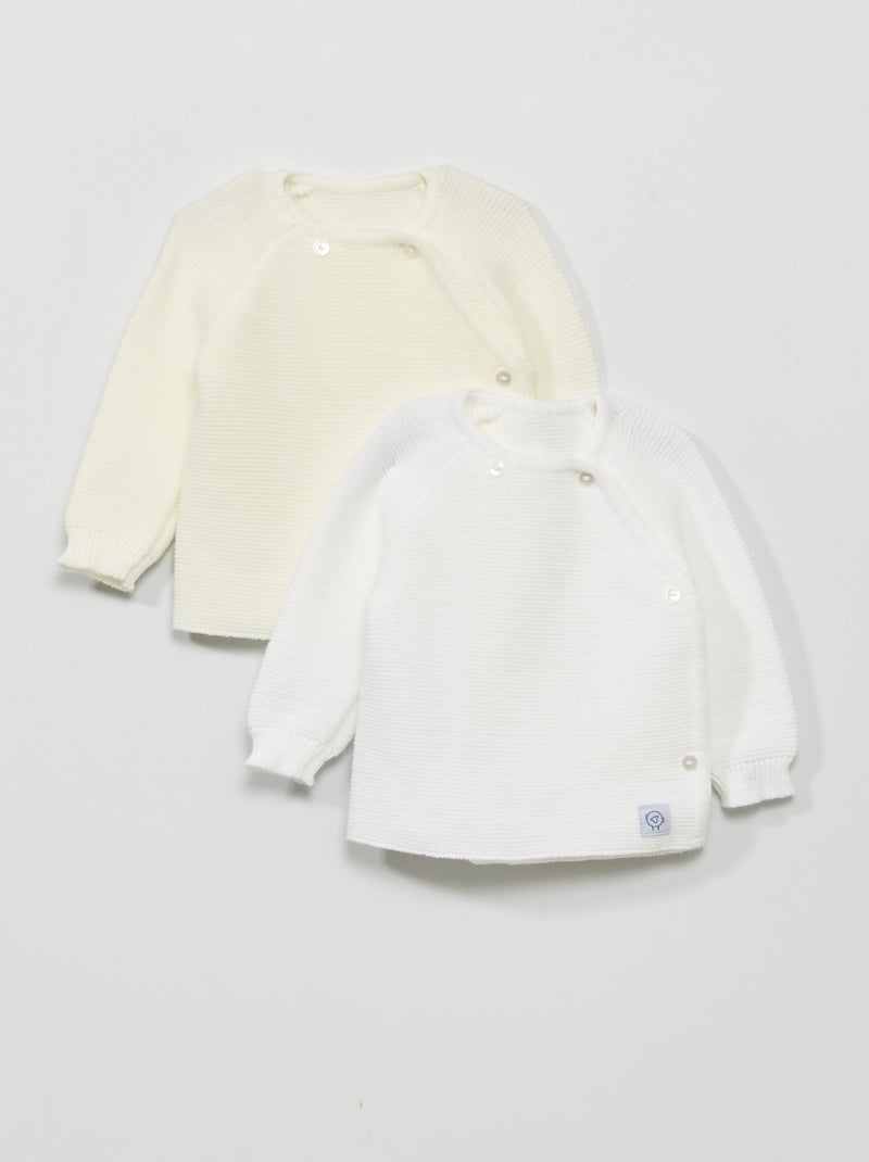 Lote de 2 camisolas 'Manufacture de Layette' - Fabricado em França BRANCO - Kiabi