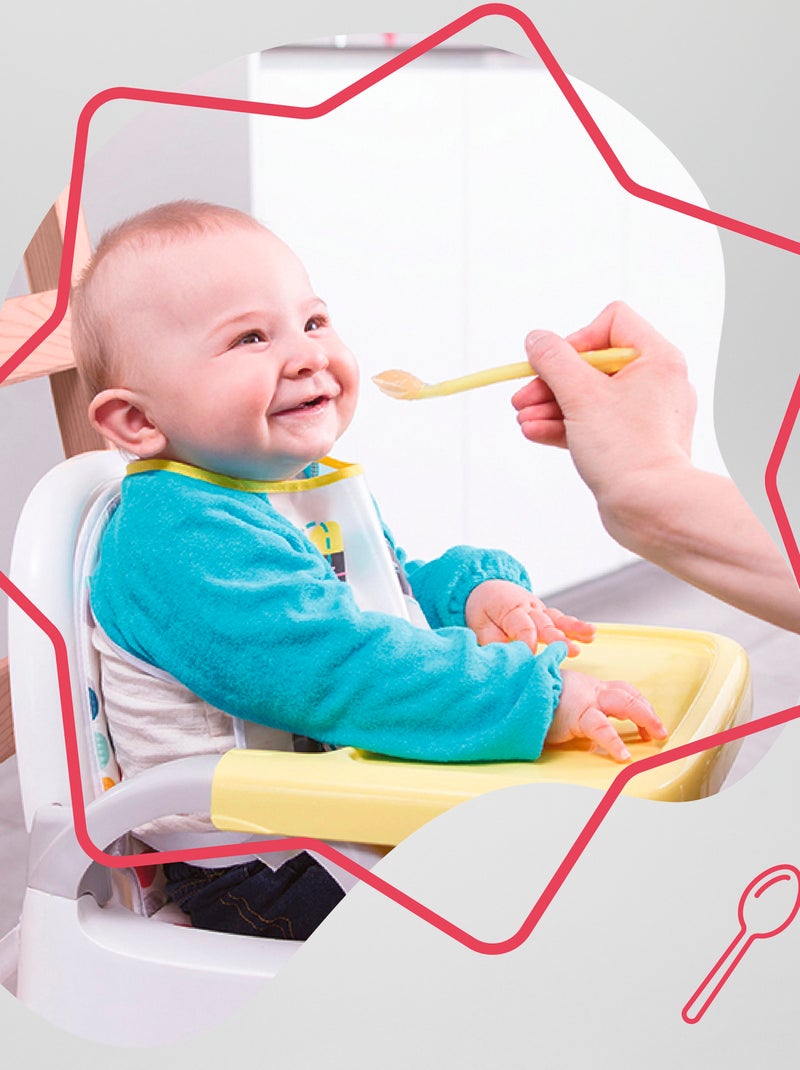 Lote de 2 colheres em silicone 'Badabulle' Azul/ Amarelo - Kiabi