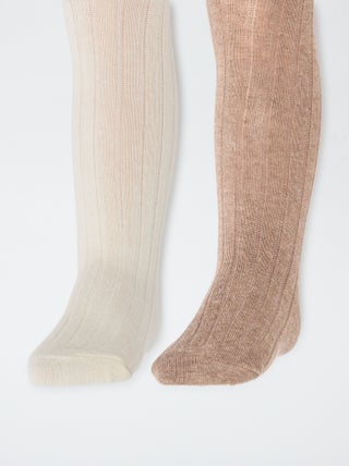 Lote de 2 collants caneladas quentes