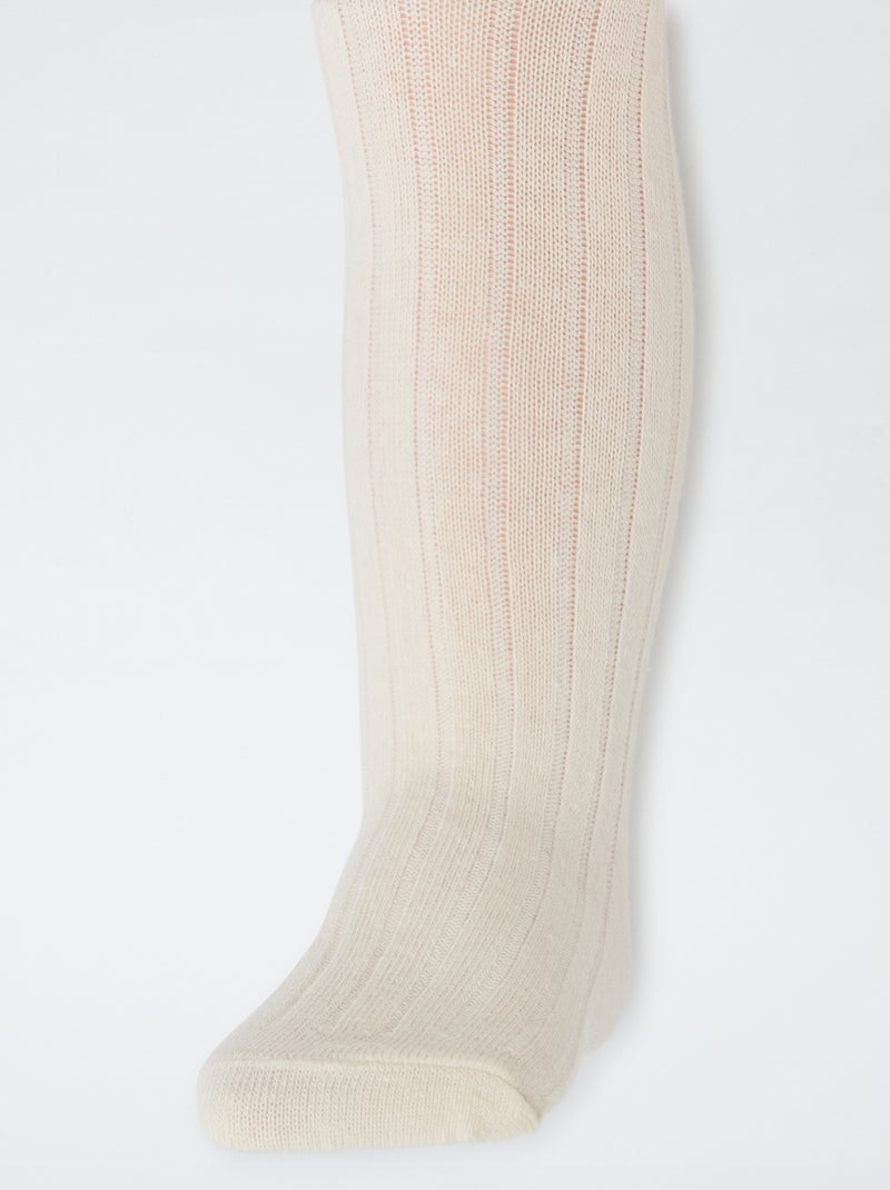 Lote de 2 collants caneladas quentes Castanho - Kiabi