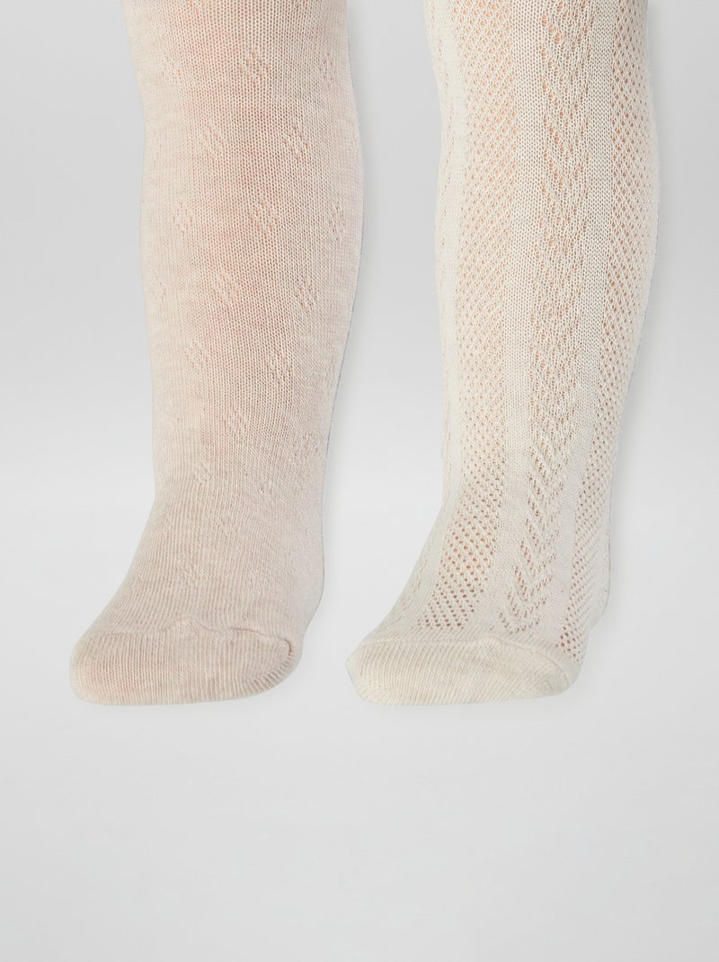 Lote de 2 collants de malha torcida VIOLETA - Kiabi
