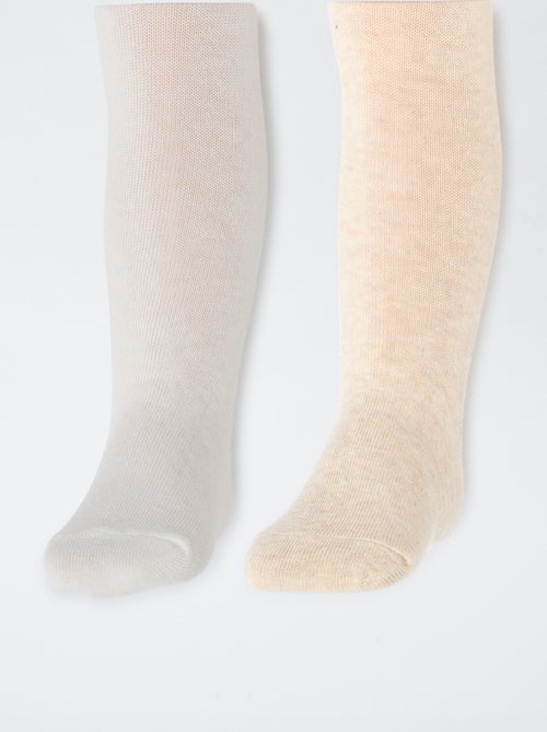 Lote de 2 collants em jersey liso - Kiabi