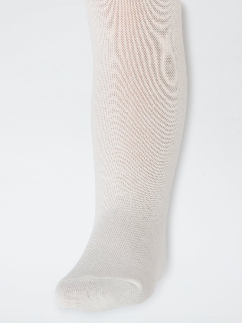 Lote de 2 collants em jersey liso Bege - Kiabi