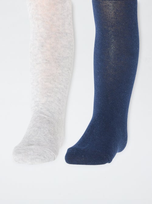 Lote de 2 collants em jersey liso - Kiabi