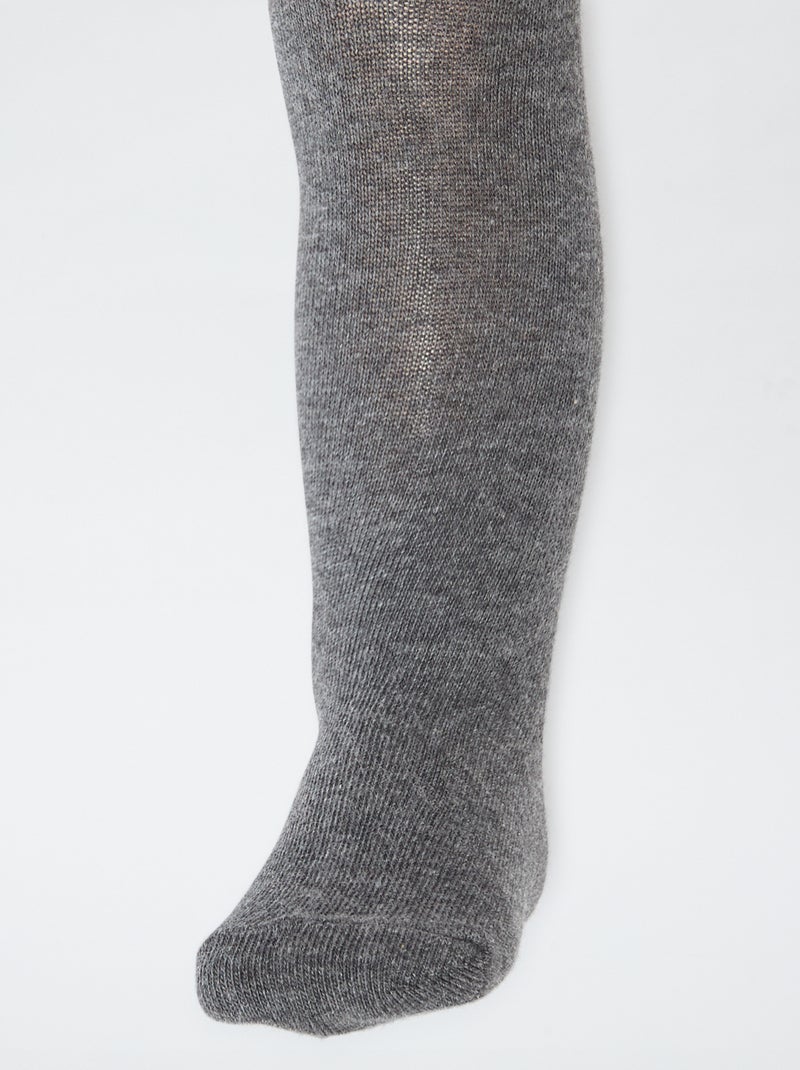 Lote de 2 collants em jersey liso Preto - Kiabi