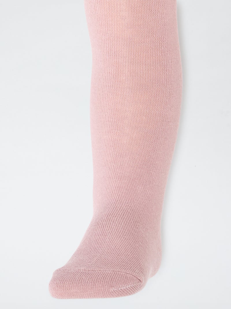 Lote de 2 collants em jersey liso Rosa - Kiabi