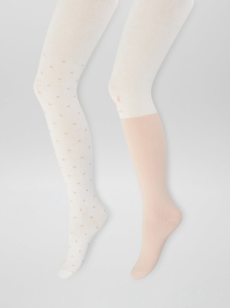 Lote de 2 collants em malha de fantasia BEGE - Kiabi