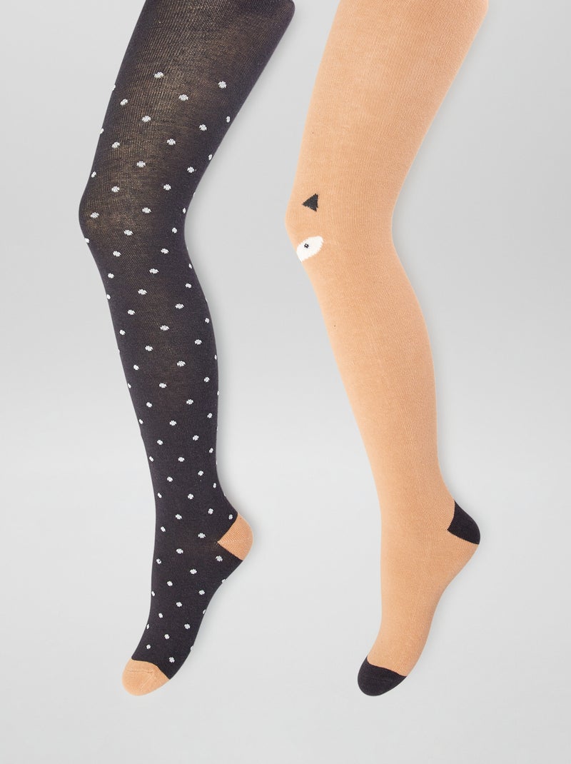 Lote de 2 collants em malha de fantasia BEGE - Kiabi