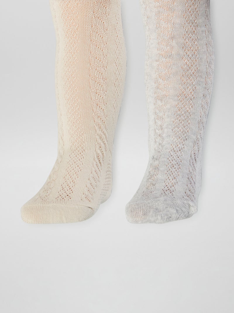 Lote de 2 collants em malha de fantasia CINZA - Kiabi