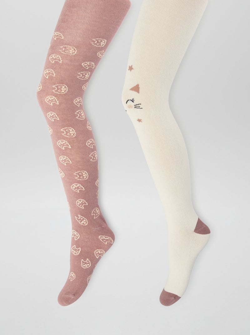 Lote de 2 collants em malha de fantasia MARROM - Kiabi