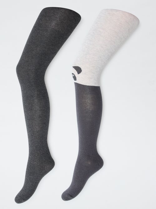 Lote de 2 collants 'panda' - Kiabi