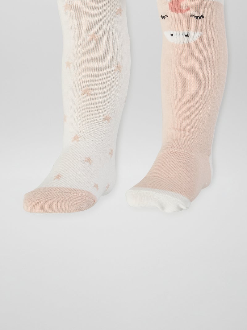 Lote de 2 collants quentes ROSA - Kiabi