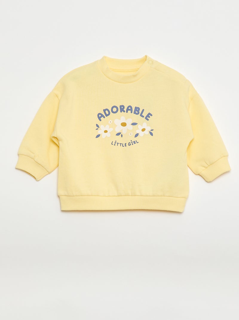 Lote de 2 conjuntos camisola + calças em algodão Amarelo - Kiabi