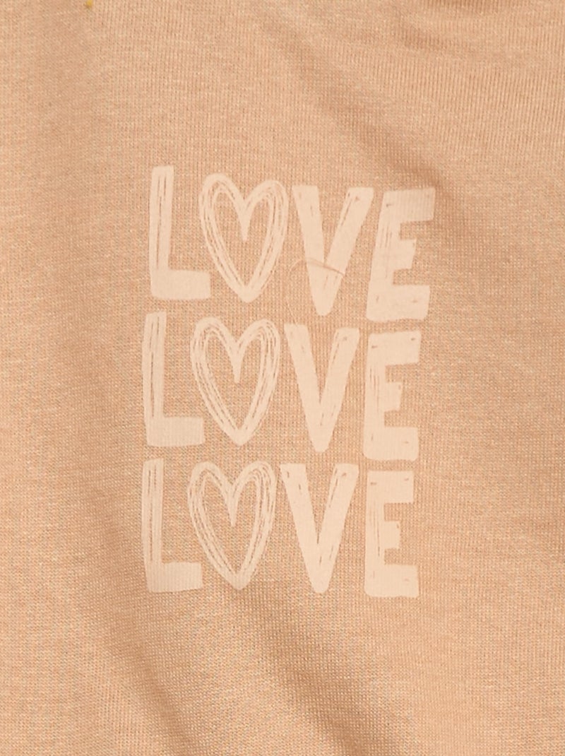 Lote de 2 conjuntos camisola + calças em algodão Bege - Kiabi