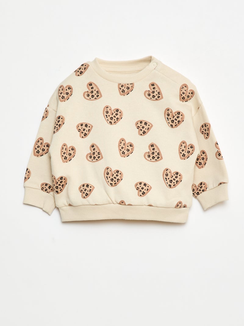 Lote de 2 conjuntos camisola + calças em algodão Bege - Kiabi