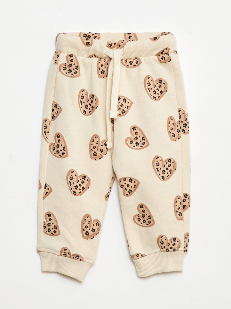 Lote de 2 conjuntos camisola + calças em algodão Bege - Kiabi