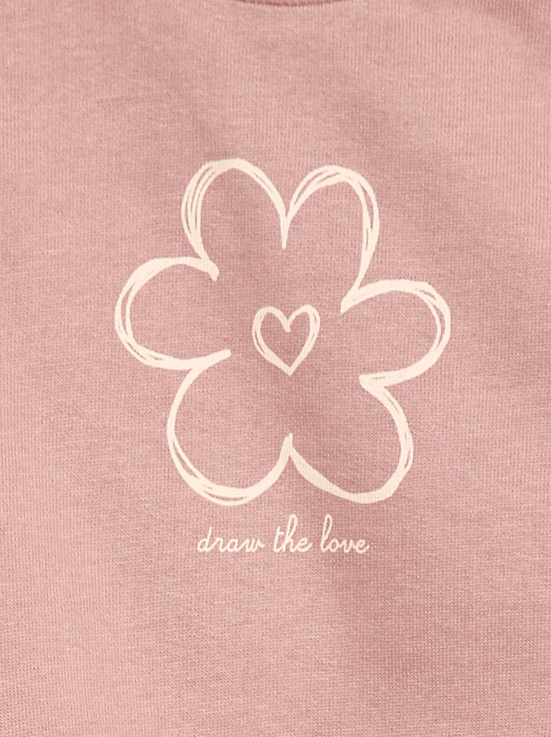 Lote de 2 conjuntos camisola + calças em algodão Rosa - Kiabi