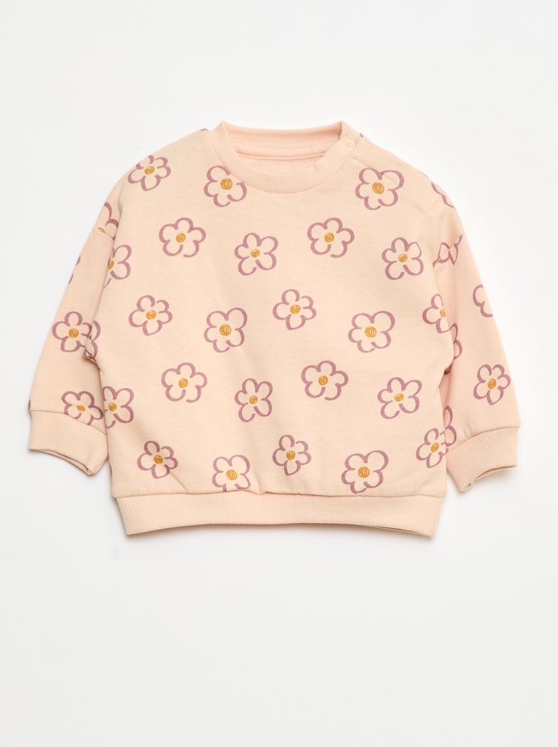 Lote de 2 conjuntos camisola + calças em algodão Rosa - Kiabi