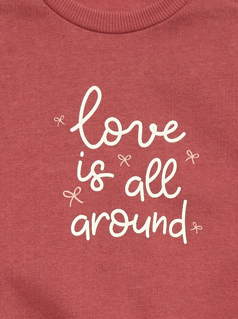 Lote de 2 conjuntos camisola + calças em algodão Rosa - Kiabi