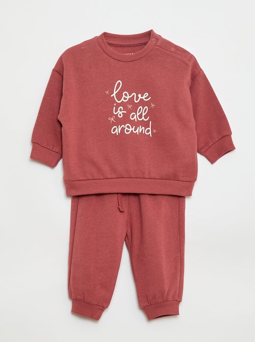 Lote de 2 conjuntos camisola + calças em algodão - Kiabi