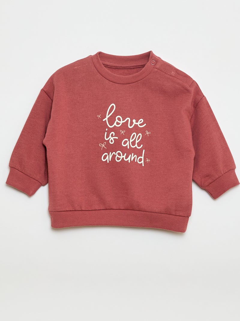 Lote de 2 conjuntos camisola + calças em algodão Rosa - Kiabi