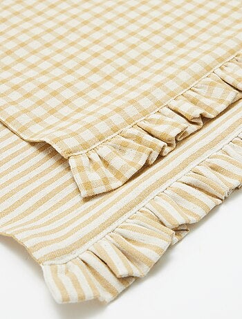 Lote de 2 conjuntos de mesa (32 x 45 cm) com folhos