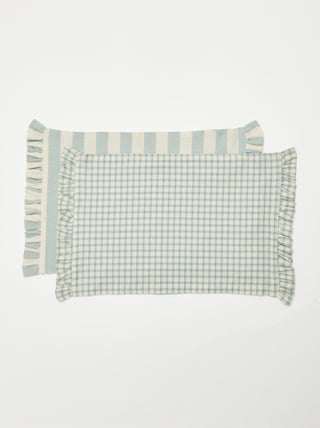 Lote de 2 conjuntos de mesa (32 x 45 cm) com folhos