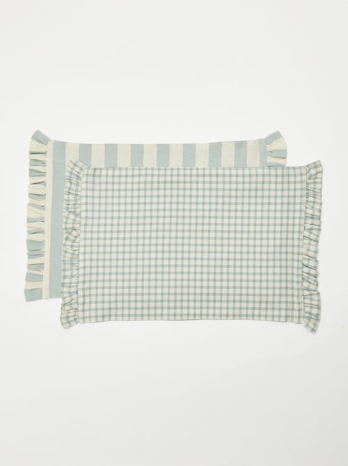 Lote de 2 conjuntos de mesa (32 x 45 cm) com folhos - Kiabi
