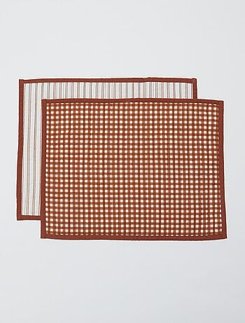 Lote de 2 conjuntos de mesa (32x40 cm) duplo estampado - Kiabi Home