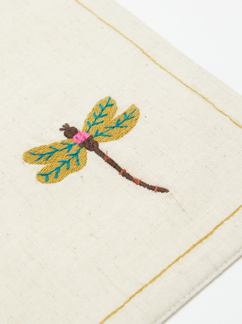 Lote de 2 conjuntos de mesa em mistura de linho  - Kiabi Home BEGE - Kiabi