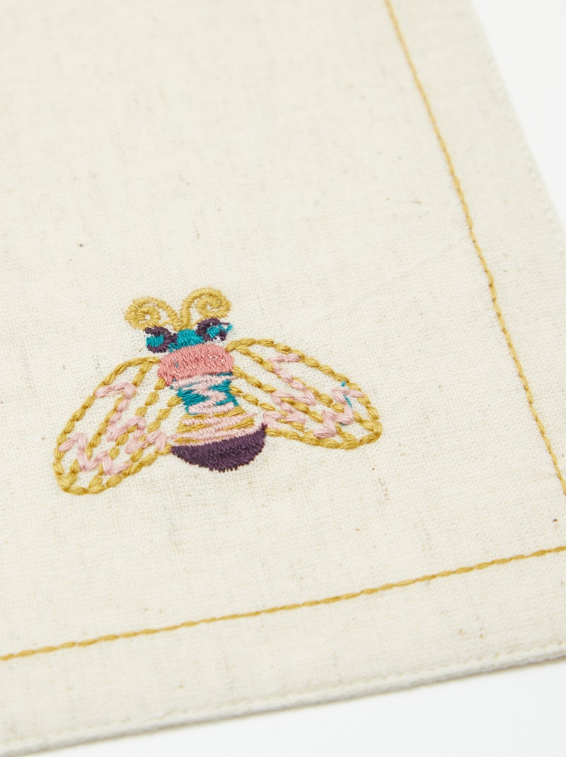 Lote de 2 conjuntos de mesa em mistura de linho  - Kiabi Home BEGE - Kiabi