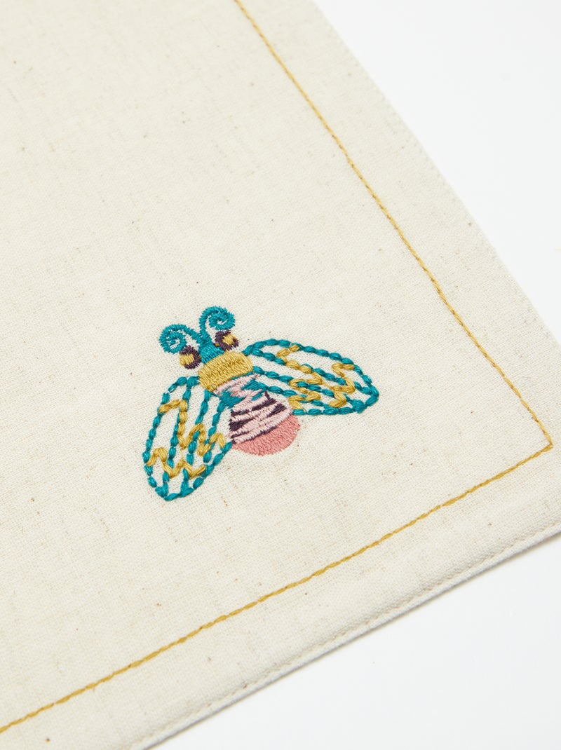 Lote de 2 conjuntos de mesa em mistura de linho  - Kiabi Home BEGE - Kiabi