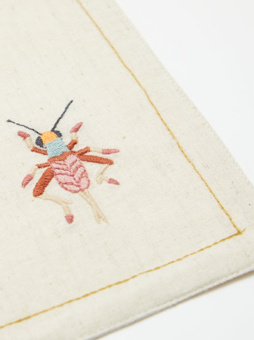 Lote de 2 conjuntos de mesa em mistura de linho  - Kiabi Home - Kiabi