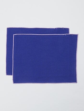 Lote de 2 conjuntos de mesa/guardanapos 2 em 1 lisos (32x40 cm) - Kiabi Home