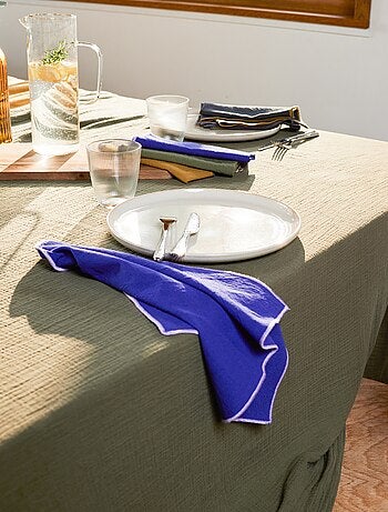 Lote de 2 conjuntos de mesa/guardanapos 2 em 1 lisos (32x40 cm) - Kiabi Home