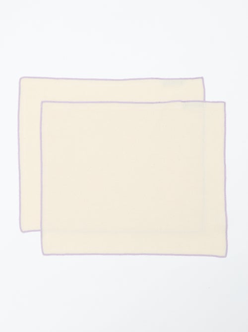 Lote de 2 conjuntos de mesa/guardanapos 2 em 1 lisos (32x40 cm) - Kiabi Home - Kiabi