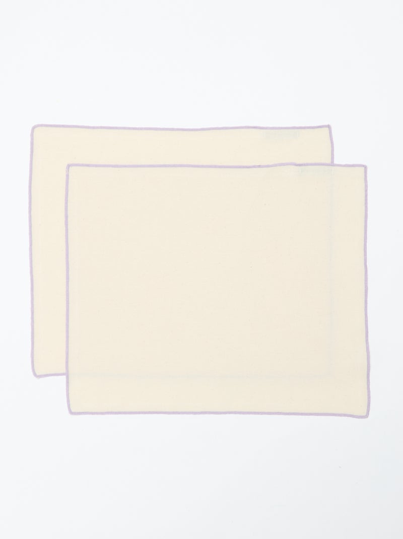 Lote de 2 conjuntos de mesa/guardanapos 2 em 1 lisos (32x40 cm) - Kiabi Home Bege - Kiabi