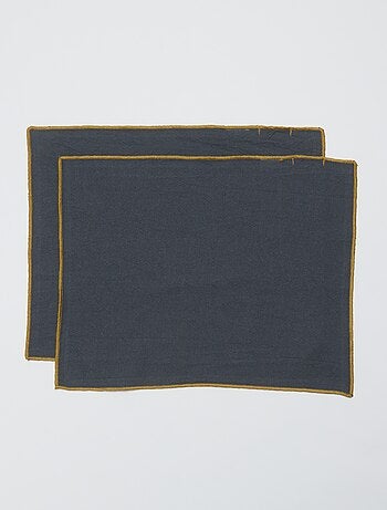 Lote de 2 conjuntos de mesa/guardanapos 2 em 1 lisos (32x40 cm) - Kiabi Home