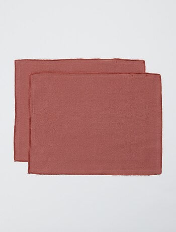 Lote de 2 conjuntos de mesa/guardanapos 2 em 1 lisos (32x40 cm) - Kiabi Home