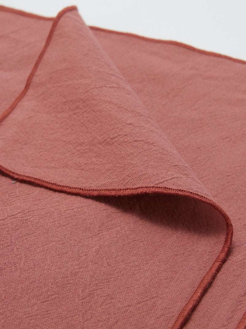 Lote de 2 conjuntos de mesa/guardanapos 2 em 1 lisos (32x40 cm) - Kiabi Home ROSA - Kiabi